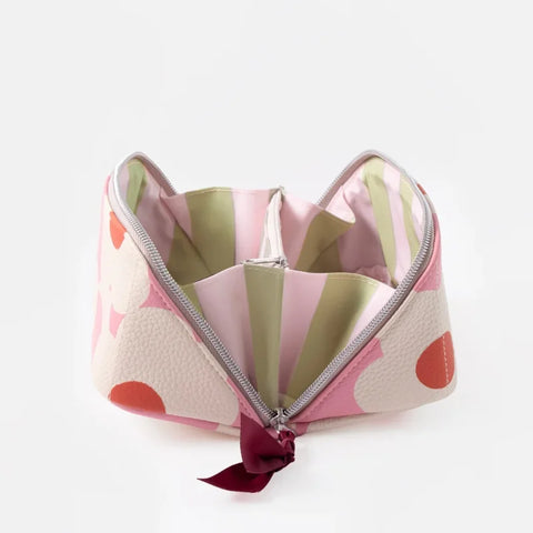 Caroline Gardner Gifts DCB106 Pink Flower Diagonal Cosmetic Bag