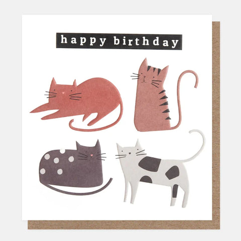Caroline Gardner Cards DYN006 Posing Cats Happy Birthday Card