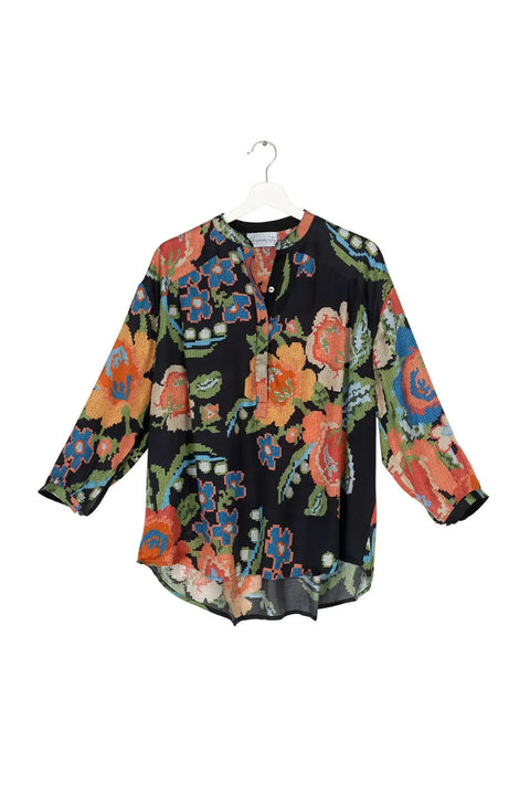 One Hundred Stars Darcy Shirt Woven Flower Black
