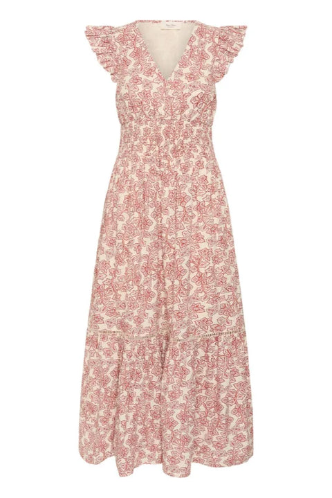 Part Two Diza Dress-light woven In Roasted Russet Leaf Print