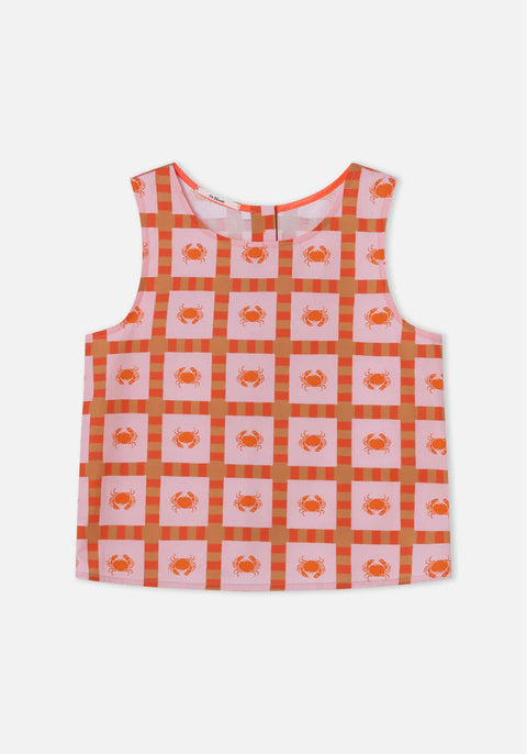 Dr Bloom Ana Cotton Crab Vest Top In Pink