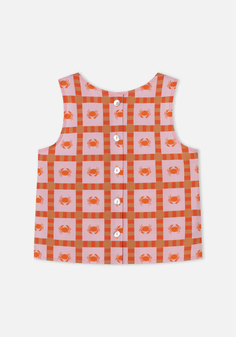 Dr Bloom Ana Cotton Crab Vest Top In Pink