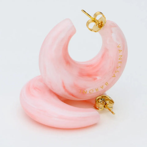 Vanessa Baroni VB2280BTW Moon Earring Bubble Gum Twist in Bubble Gum Twist