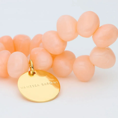 Vanessa Baroni VB2603PES Stone Flex Bracelet Peach Sorbet in Peach Sorbet