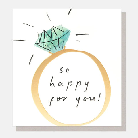 Caroline Gardner Cards ENG002 So Happy For You Engagement Ring Card