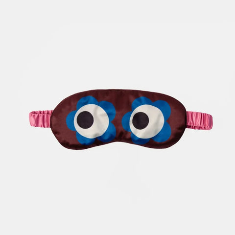 Caroline Gardner Gifts EYE113 Wine/Blue Flower Eyes Satin Eyemask