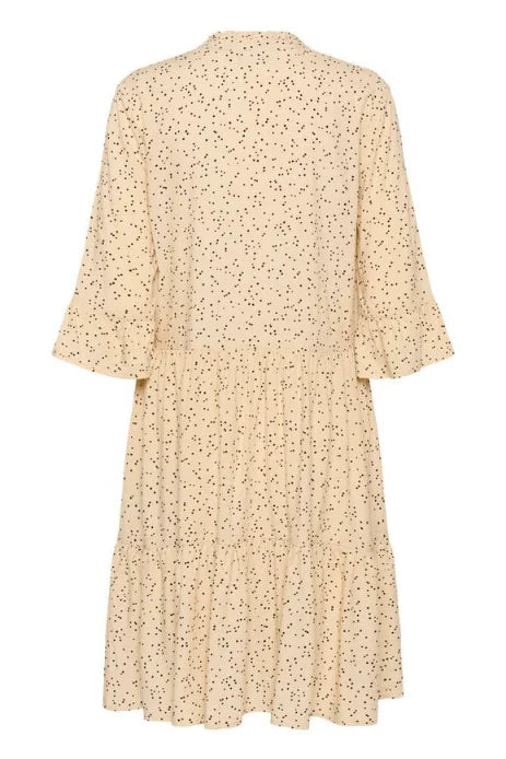 Saint Tropez Eda Dress In Creme Black Mini Dots