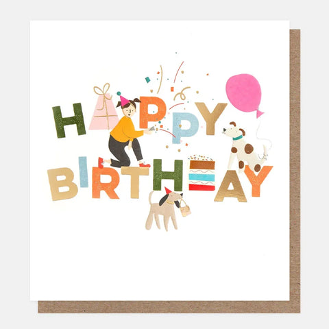 Caroline Gardner Cards FES002 Party Dogs Happy Birthday Card