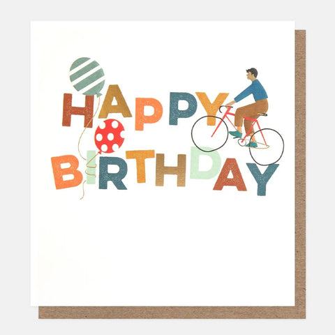 Caroline Gardner Cards FES012 Bike & Balloons Happy Birthday Card