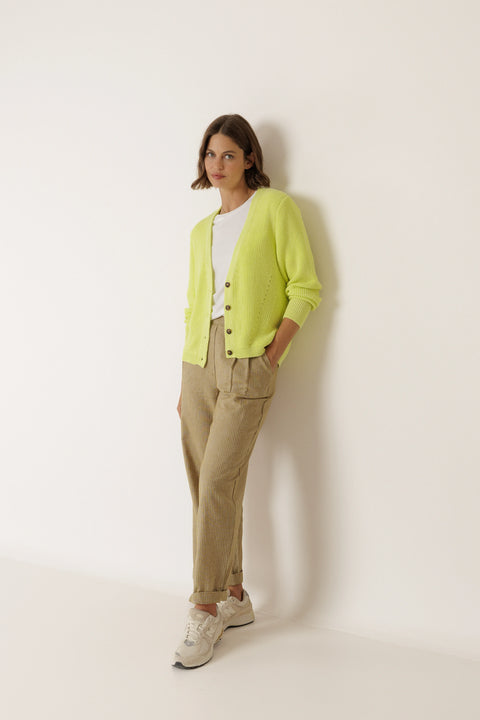 Indi & Cold FG530 Half cardigan Jacket In Yellow