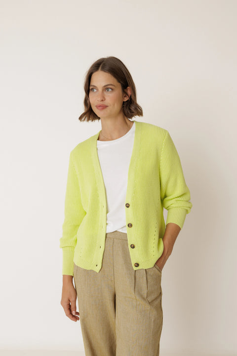 Indi & Cold FG530 Half cardigan Jacket In Yellow