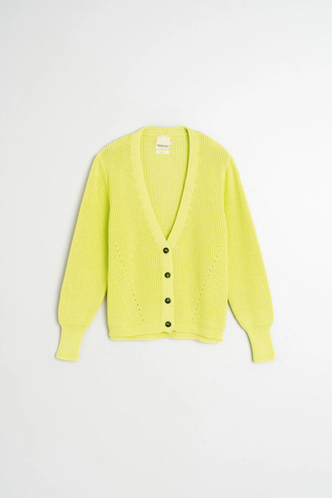 Indi & Cold FG530 Half cardigan Jacket In Yellow