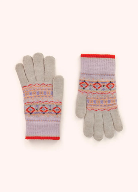 Powder FIG1 Fair Isle Gloves In Cream Mix