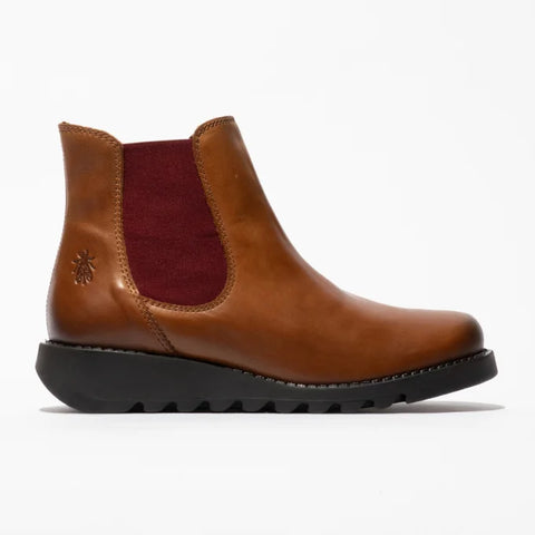 Fly London Salv195 In Rug Mid Brown/Red Elastic