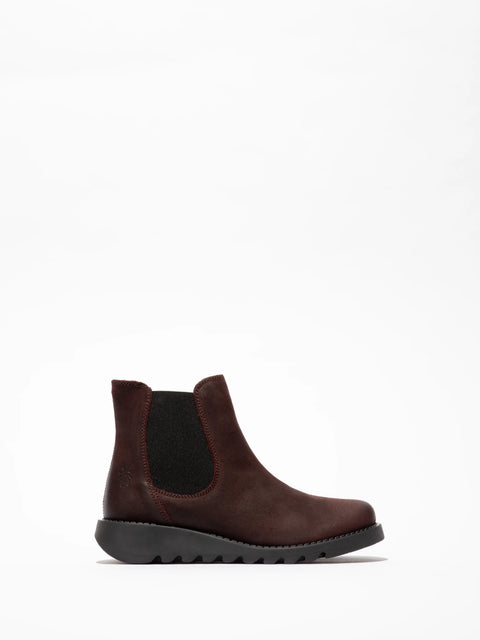 Fly London Salv195 Antique Suede In Burgundy