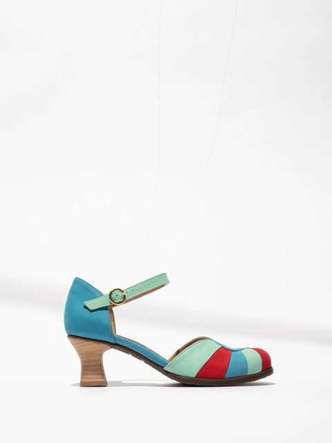 Fly London Besh087 In Blue/Scarlet/Green