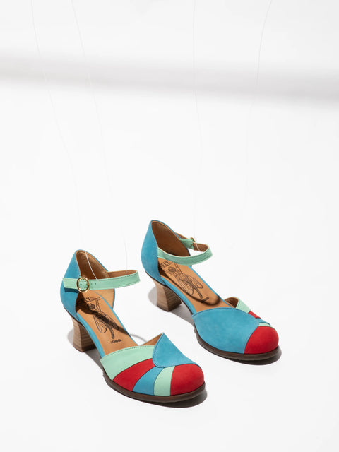 Fly London Besh087 In Blue/Scarlet/Green