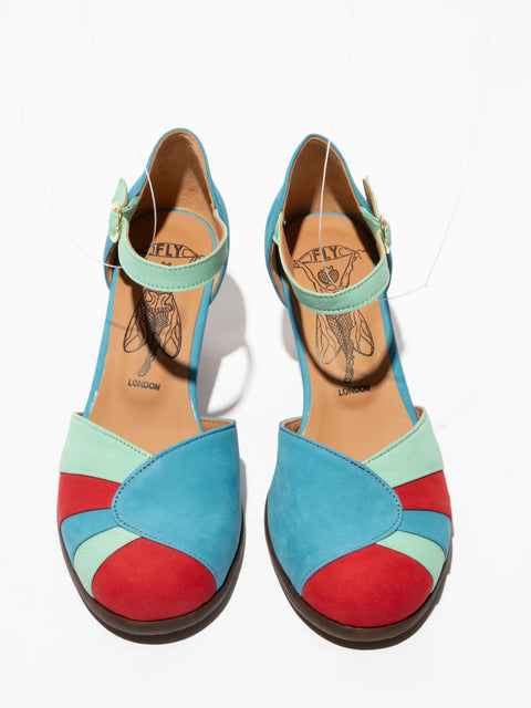 Fly London Besh087 In Blue/Scarlet/Green
