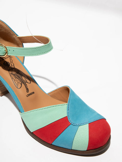 Fly London Besh087 In Blue/Scarlet/Green
