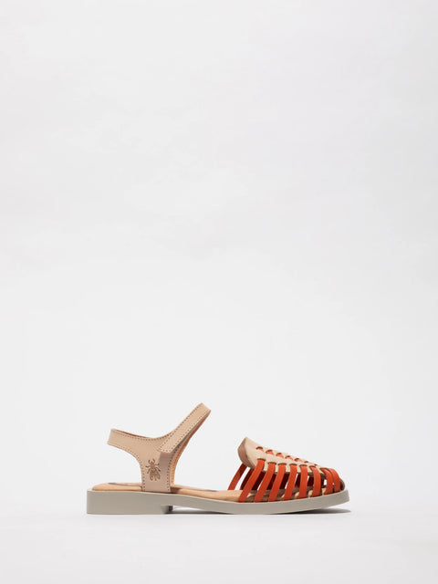 Fly London Avan406 In Natural/Scarlet