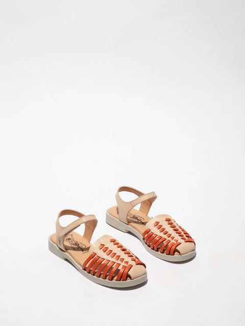 Fly London Avan406 In Natural/Scarlet