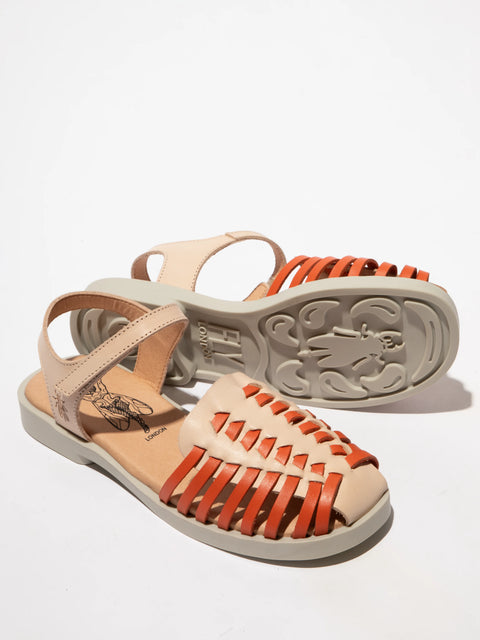 Fly London Avan406 In Natural/Scarlet