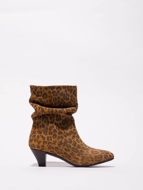 Fly London Pulk484 Leopard Suede In Camel