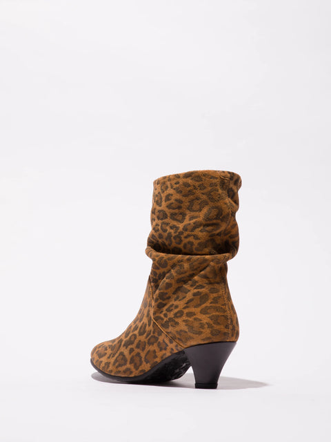 Fly London Pulk484 Leopard Suede In Camel