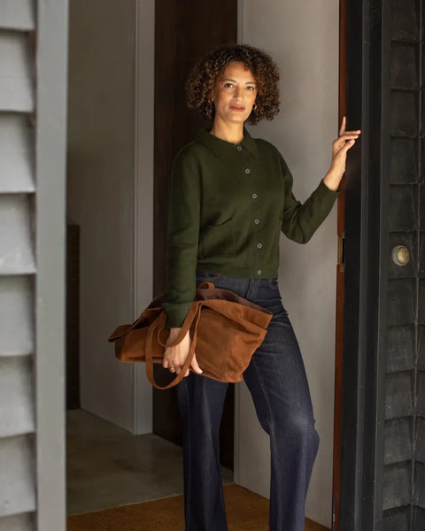 Chalk Eden Cardigan In Dark Olive