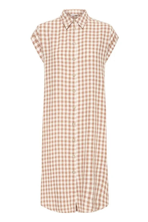 B Young Falakka Ss Shirt Dress In Woodsmoke Check