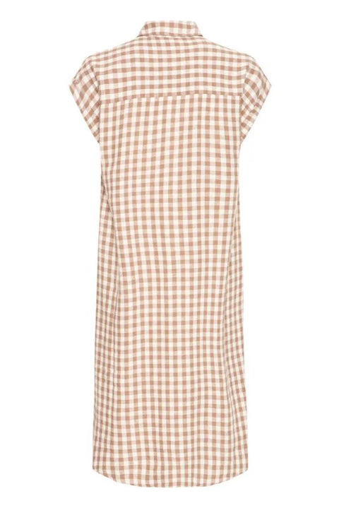 B Young Falakka Ss Shirt Dress In Woodsmoke Check