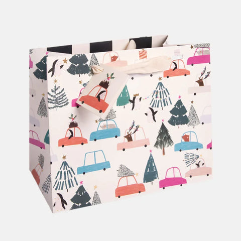 Caroline Gardner Cards GBL769 Animals In Cars Festive Scene Landscape Gift Bag