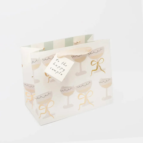 Caroline Gardner Gifts GBL814 To The Happy Couple Bow Coupes Landscape Gift Bag