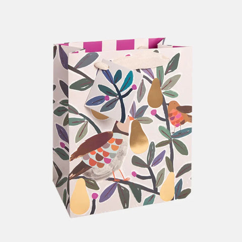 Caroline Gardner Cards GBS767 Partridge Robins & Pears Medium Gift Bag