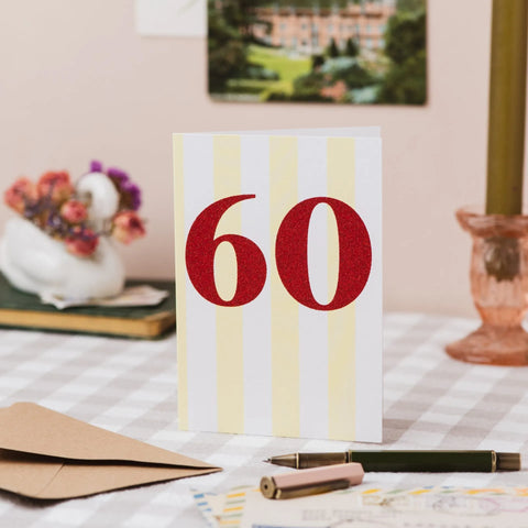 Oh Squirrel GLA60-NKD Age 60 Card With Biodegradable Glitter
