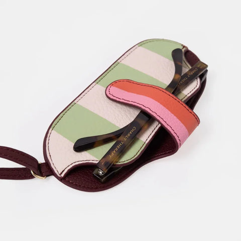 Caroline Gardner Gifts GSF101 Orange/Pink & Green/Pink Stripe Fold Glasses Case