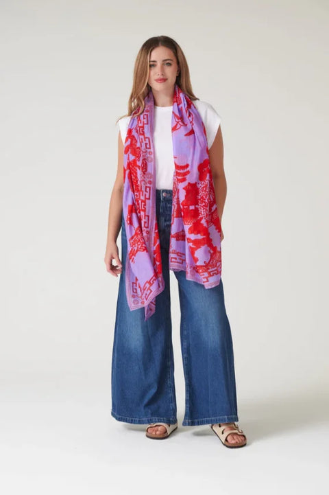 One Hundred Stars Giant Willow Violet Scarf