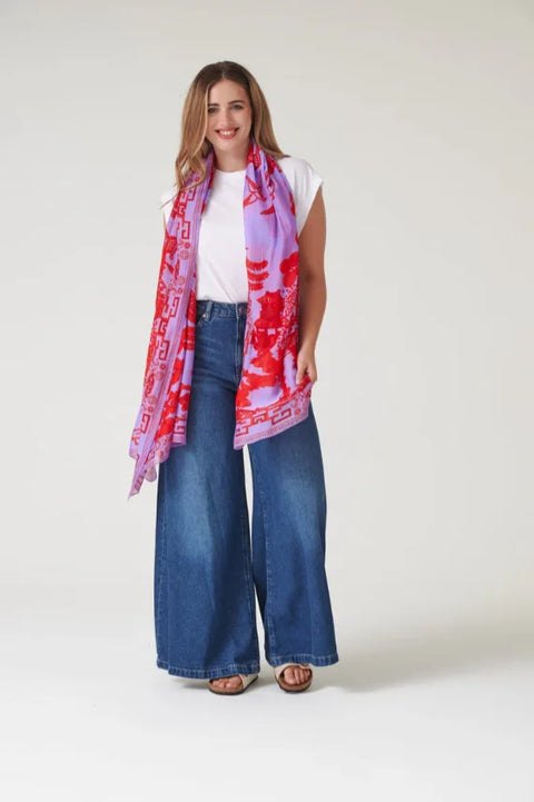 One Hundred Stars Giant Willow Violet Scarf