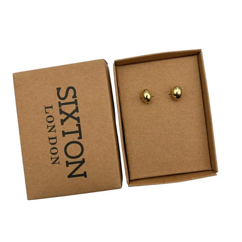 Sixton London Gold Bean Earrings