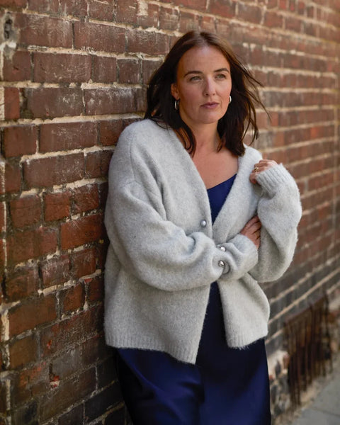 Chalk Grace Cardigan In Silver