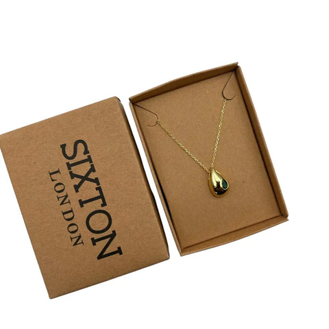 Sixton London Green Droplet Necklace