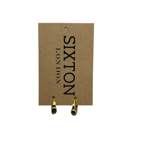 Sixton London Green Huggy Style Earrings