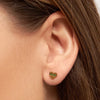 LULU Copenhagen LULU1485 Heart Mom gold plated Ear stud In Green
