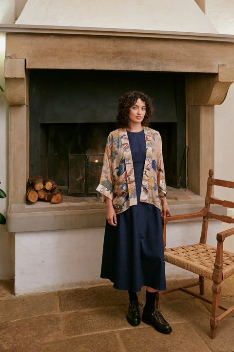 One Hundred Stars Hummingbird Nude Kimono