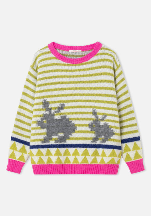Dr Bloom Rabbit Sweater In Green