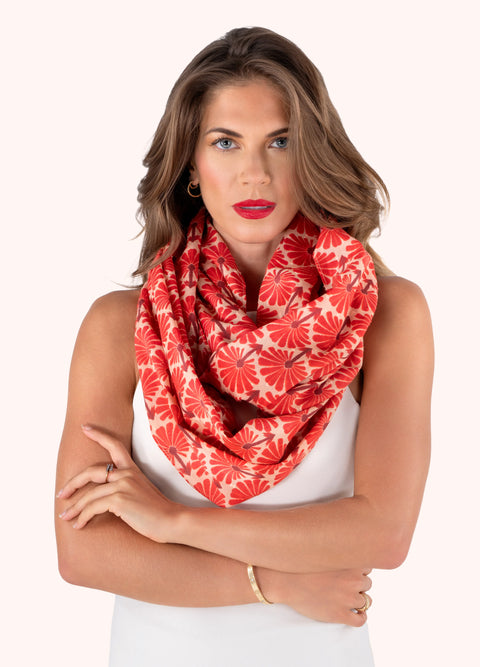 Powder INF1 Rouge Palms Cotton Infinity Scarf