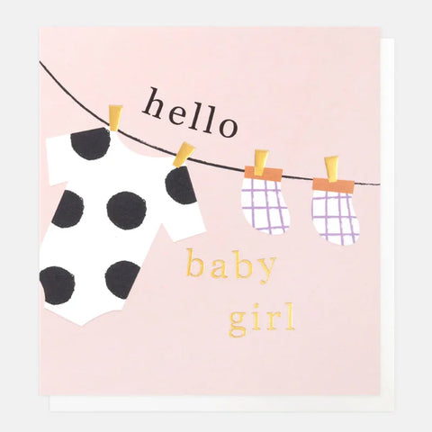 Caroline Gardner Cards INR011 Hello Baby Girl