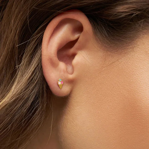 LULU Copenhagen LULU1264 Ice cone Ear stud In Gold Plated