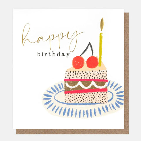 Caroline Gardner Cards JFN002 Happy Birthday Cake on a Plate Card