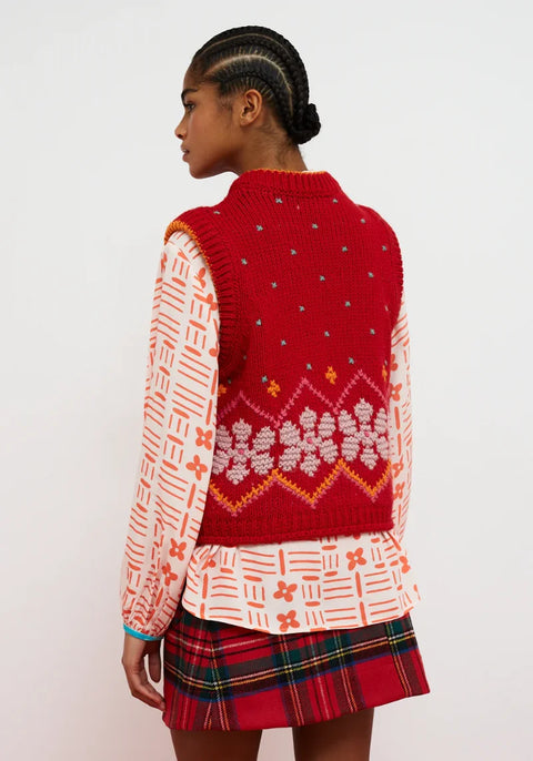 Dr Bloom Jumpy Vest In Red